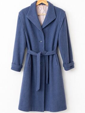 Vintage Penningtons Wool Blend Coat 16½ Tall Blue Classic Quiet Luxury Plus Size